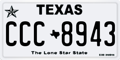 TX license plate CCC8943