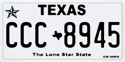 TX license plate CCC8945