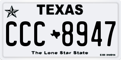TX license plate CCC8947
