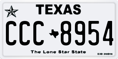 TX license plate CCC8954