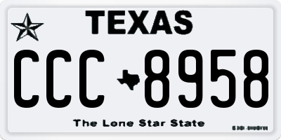 TX license plate CCC8958