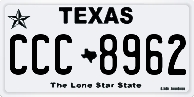 TX license plate CCC8962