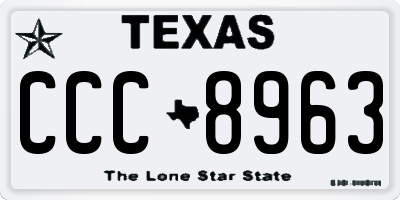 TX license plate CCC8963