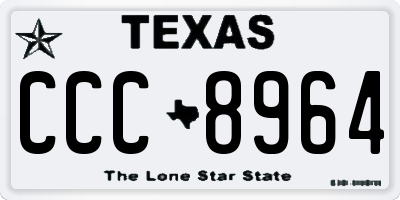 TX license plate CCC8964