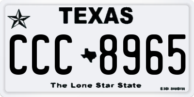 TX license plate CCC8965