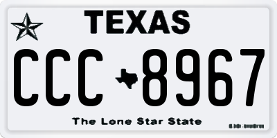 TX license plate CCC8967