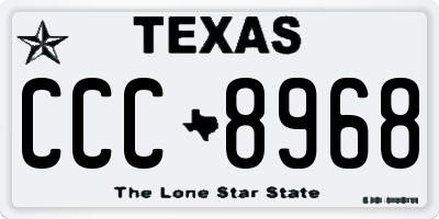 TX license plate CCC8968