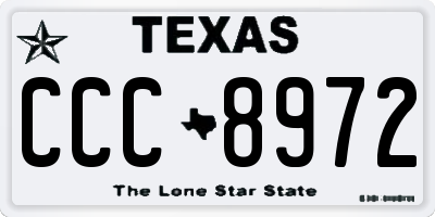 TX license plate CCC8972