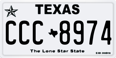 TX license plate CCC8974