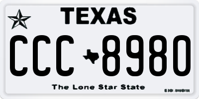 TX license plate CCC8980