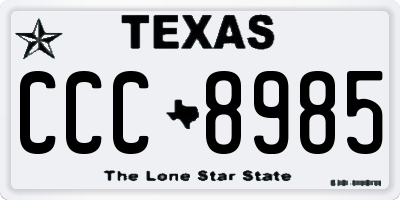 TX license plate CCC8985