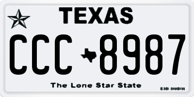 TX license plate CCC8987
