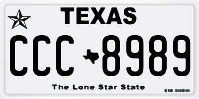 TX license plate CCC8989