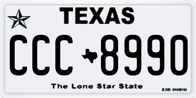 TX license plate CCC8990