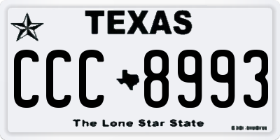 TX license plate CCC8993