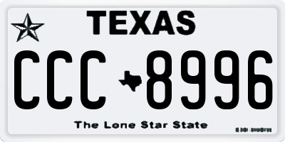 TX license plate CCC8996