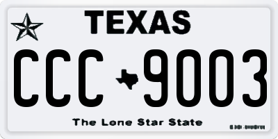 TX license plate CCC9003