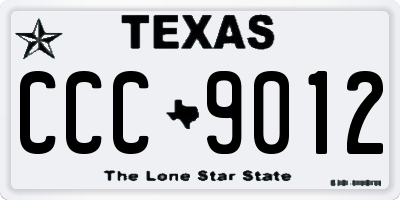 TX license plate CCC9012