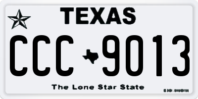TX license plate CCC9013