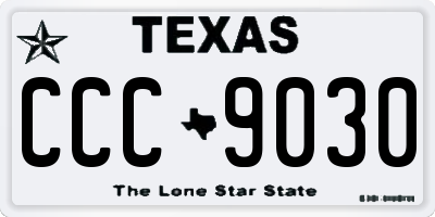 TX license plate CCC9030