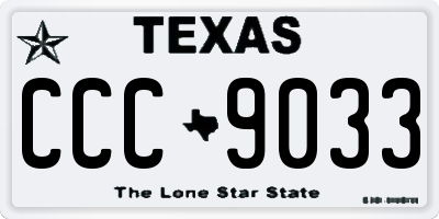 TX license plate CCC9033