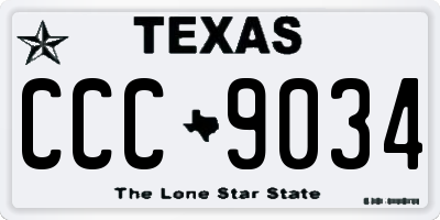 TX license plate CCC9034