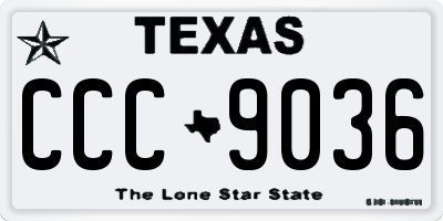 TX license plate CCC9036