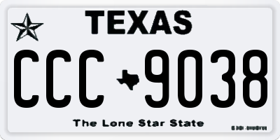 TX license plate CCC9038