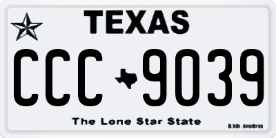 TX license plate CCC9039