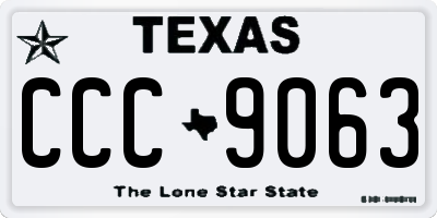 TX license plate CCC9063