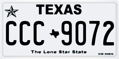 TX license plate CCC9072