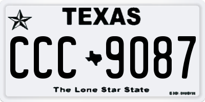 TX license plate CCC9087