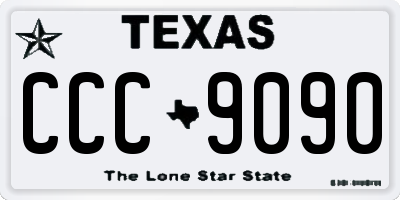 TX license plate CCC9090