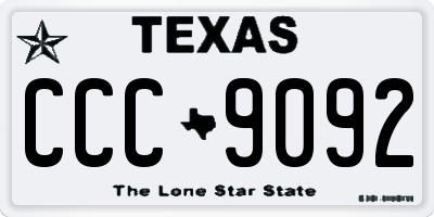 TX license plate CCC9092