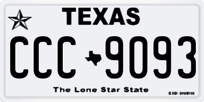 TX license plate CCC9093