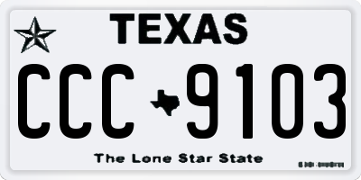 TX license plate CCC9103
