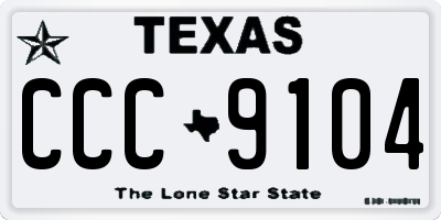 TX license plate CCC9104