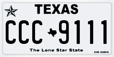 TX license plate CCC9111