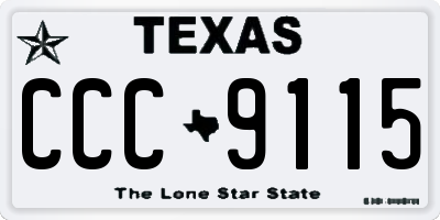 TX license plate CCC9115