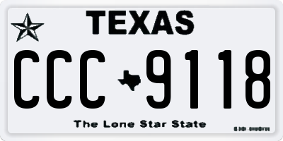 TX license plate CCC9118