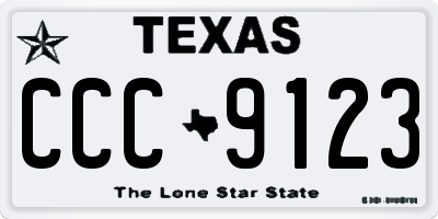 TX license plate CCC9123