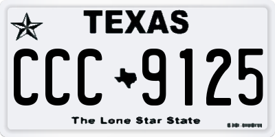 TX license plate CCC9125