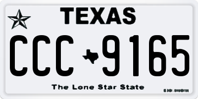 TX license plate CCC9165
