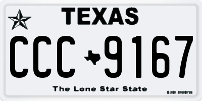 TX license plate CCC9167