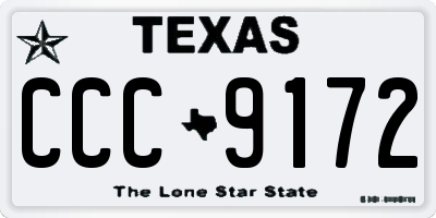 TX license plate CCC9172