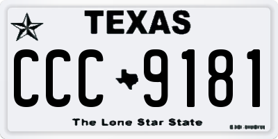 TX license plate CCC9181