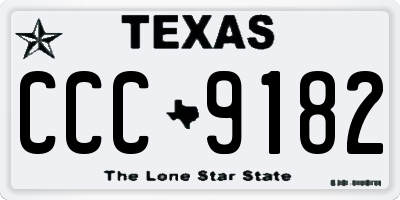 TX license plate CCC9182