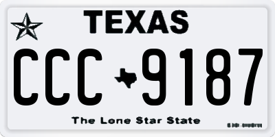 TX license plate CCC9187