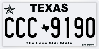 TX license plate CCC9190