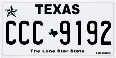 TX license plate CCC9192